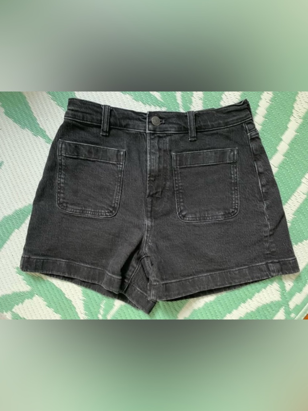 Madewell black denim high rise sailor shorts